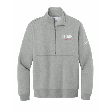 Duluth East Boys Soccer - Adult Nike Club Fleece Sleeve Swoosh 1/2-Zip NKDX6718 with embroidered left chest Hounds Soccer