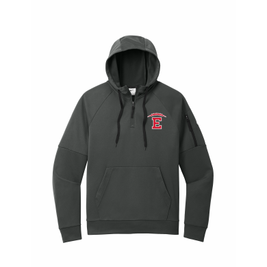 East HS Football - Nike Therma-FIT Pocket 1/4-Zip Fleece Hoodie NKFD9742 with embroidered left chest logo