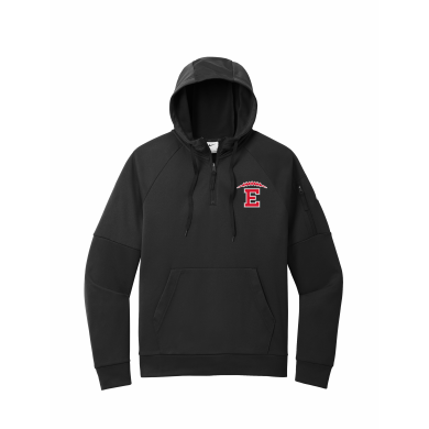 East HS Football - Nike Therma-FIT Pocket 1/4-Zip Fleece Hoodie NKFD9742 with embroidered left chest logo