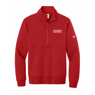 Duluth East Boys Soccer - Adult Nike Club Fleece Sleeve Swoosh 1/2-Zip NKDX6718 with embroidered left chest Hounds Soccer