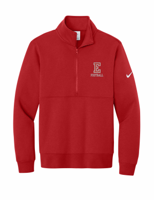 East Youth Football - Adult Nike Club Fleece Sleeve Swoosh 1/2-Zip NKDX6718 with embroidered left chest logo