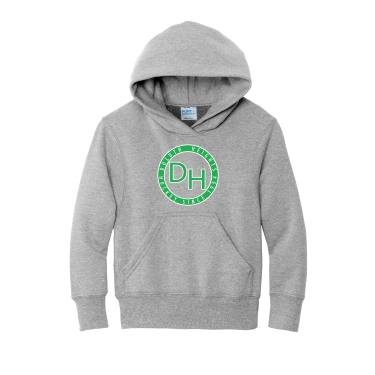 Duluth Heights - Port & Company PC90YH Youth Core Fleece Pullover Hooded Sweatshirt with front DH logo