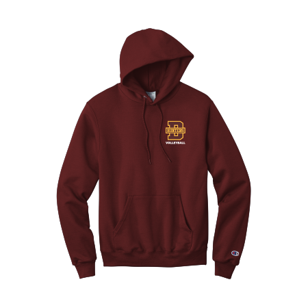 Denfeld Volleyball - Champion S700 Powerblend® Pullover Hoodie with embroidered Denfeld Volleyball logo on the left chest