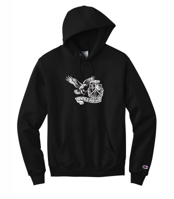 Denfeld Boys Soccer - Adult Champion® Powerblend® Pullover Hoodie with full front logo option 2
