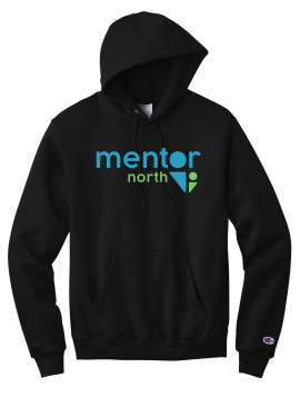 Mentor North - Adult Champion® Powerblend® Pullover Hoodie with printed Mentor North logo on the front