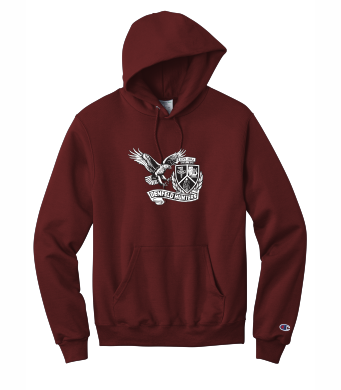 Denfeld Boys Soccer - Adult Champion® Powerblend® Pullover Hoodie with full front logo option 2