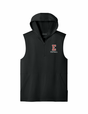 East Youth Football - Sport-Tek® Sport-Wick® Stretch Sleeveless Hooded 1/4-Zip ST858 with left chest logo
