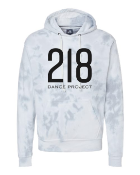 218 Dance - J. America - Tie-Dyed Fleece Hooded Sweatshirt - 8861 with 1 color 218 dance project logo