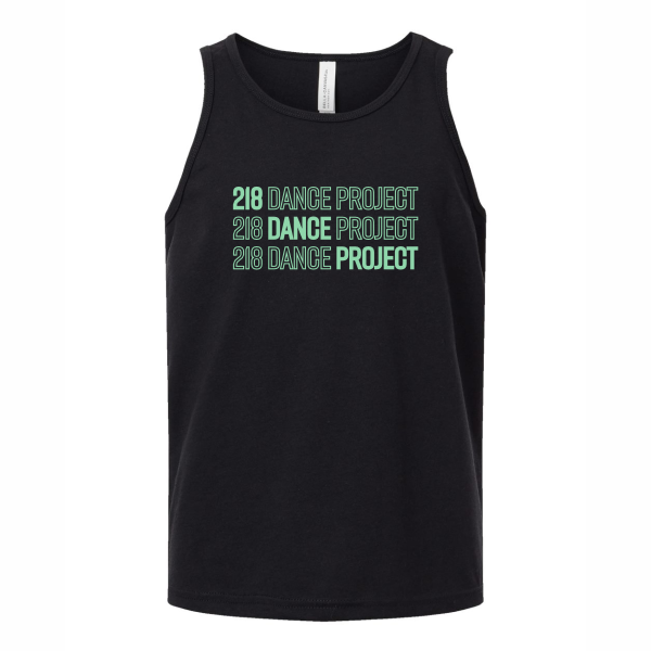 218 Dance - Youth BELLA+CANVAS Heather CVC Tank - 3480YCVC with mint 218 dance project logo