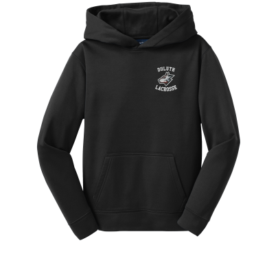 Wolfpack Youth Lacrosse - YOUTH Sport-Tek YST244 Youth Sport-Wick® Fleece Hooded Pullover with embroidered left chest logo