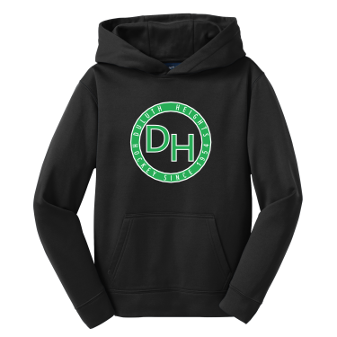 Duluth Heights - Youth Sport-Tek YST244 Sport-Wick® Performance Fleece Hooded Pullover with front DH logo