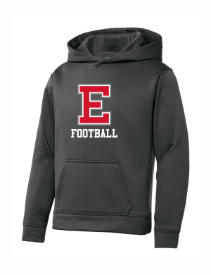 East Youth Football - Youth Sport-Tek® Sport-Wick® Fleece Hooded Pullover YST244 with full front logo