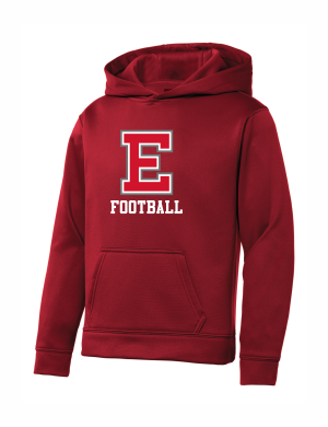 East Youth Football - Youth Sport-Tek® Sport-Wick® Fleece Hooded Pullover YST244 with full front logo