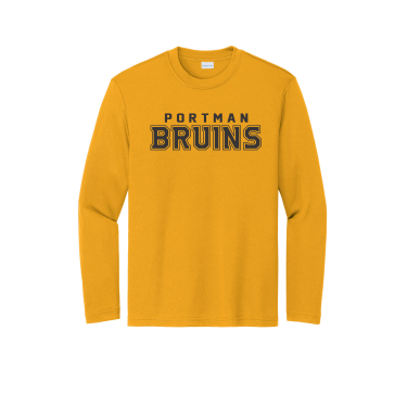 PORTMAN - Youth Sport-Tek YST305LS Long Sleeve PosiCharge Competitor Tee with Portman Bruins script logo