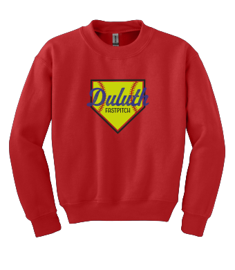 Duluth Fastpitch - Gildan 18000 - Adult Heavy Blend™ Crewneck Sweatshirt with full color heat transfer logo