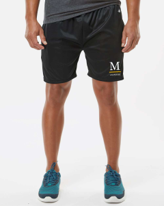 Marshall Lacrosse - Badger - B-Core 5" Pocketed Shorts - 4146 with M Lacrosse heat transfer logo on the left leg