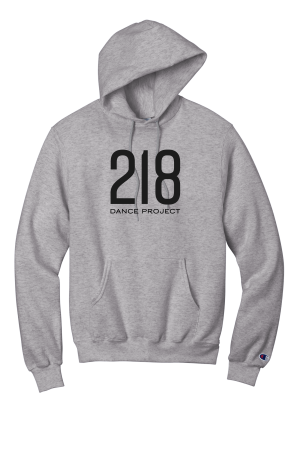 TWONEIGHT- Champion Powerblend Pullover Hoodie with cut twill and embroidered 218 dance project logo
