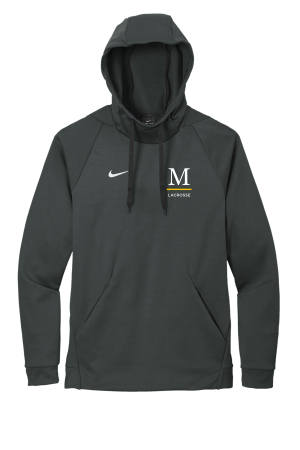 Marshall Lacrosse - Nike Therma-FIT Pullover Fleece Hoodie with embroidered left chest logo