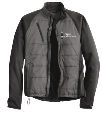 Peace of Mind J787 Port Authority® Hybrid Soft Shell Jacket with embroidered logo