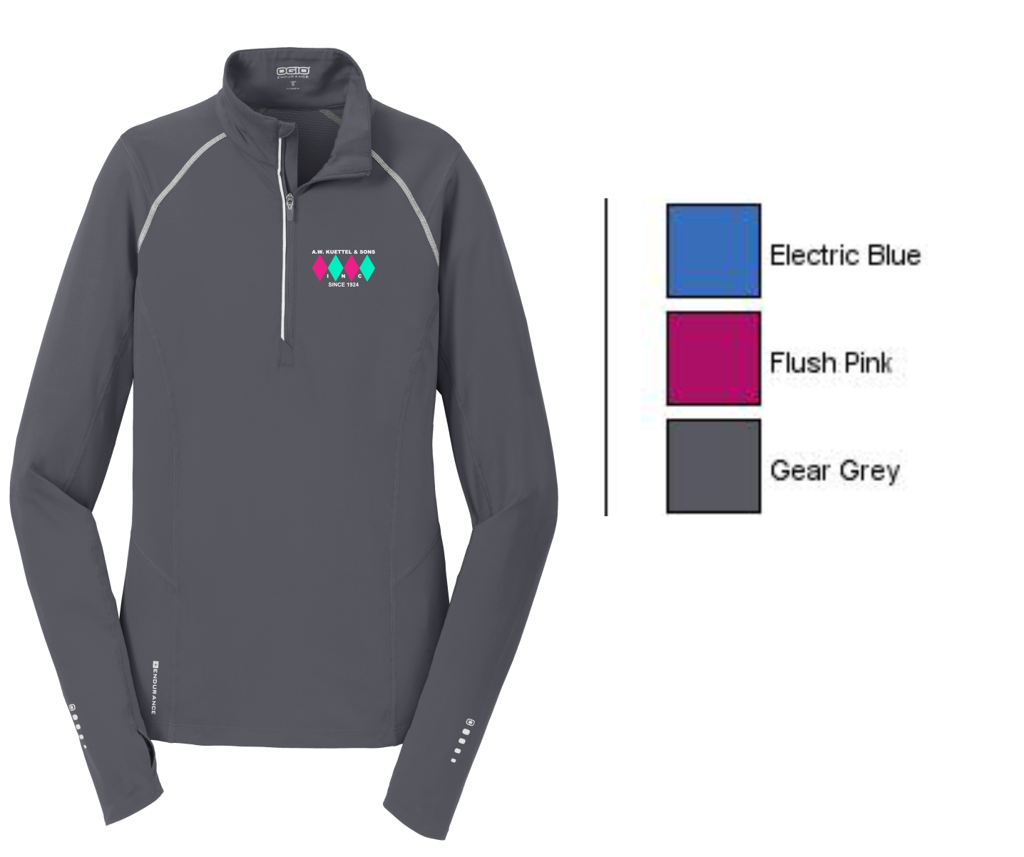A.W.Kuettel LOE335 OGIO® ENDURANCE Ladies Nexus 1/4-Zip Pullover with embroidered logo