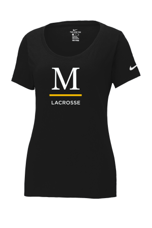 Marshall Lacrosse - Nike Ladies Dri-FIT Cotton/Poly Scoop Neck Tee with heat transfer logo