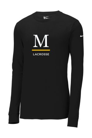 Marshall Lacrosse - Nike Dri-FIT Cotton/Poly Long Sleeve Tee with heat transfer logo