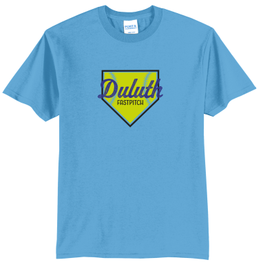 Duluth Fastpitch - Port & Company PC55 Core Blend Tee with full color heat transfer logo