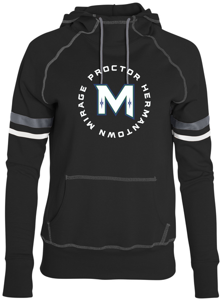 Mirage Hockey - Ladies Spry Hoodie with cut twill and embroidered M logo