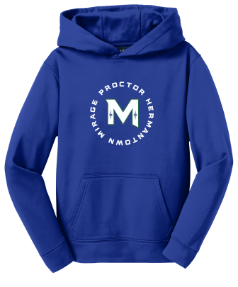 Mirage Hockey- Sport-Tek Youth YST244 Sport-Wick Fleece Hooded Pullover with cut twill and embroidered logo