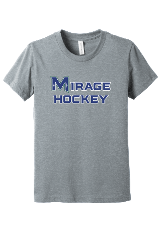 Mirage Hockey- Youth BELLA+CANVAS Heather CVC Tee with Mirage Hockey heat transfer logo