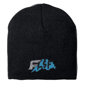 LSF- Port & Company® - Black Beanie Cap CP91 with embroidered logo