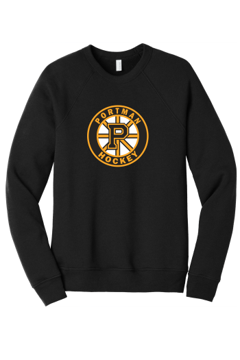 Portman Hockey BELLA+CANVAS ® Unisex Sponge Fleece Raglan Sweatshirt 3901 with full color printed logo