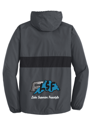 LSF- Sport-Tek® Zipped Pocket Anorak JST65 with patch and embroidered logo on lower back