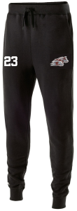 Duluth Lacrosse PLAYER TRAVEL PANTS - Adult Holloway 60/40 FLEECE JOGGER with embroidered wolf head on left leg and optional number