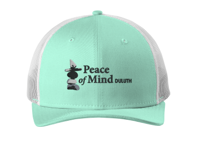 Peace of Mind New Era Snapback Low Profile Trucker Cap with embroidered logo