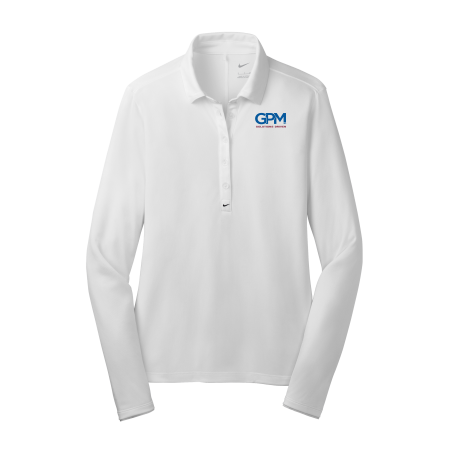 GPM - Nike Ladies Long Sleeve Dri-FIT Stretch Tech Polo with embroidered white GPM logo on upper left