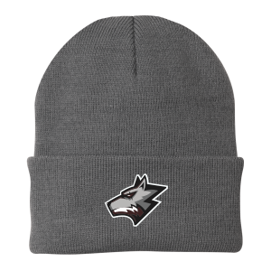 Wolfpack Youth Lacrosse - One color knit beanie with embroidered logo