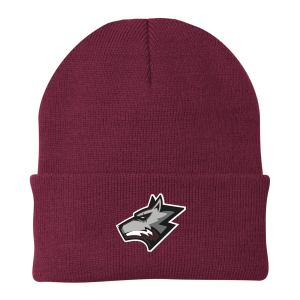 Wolfpack Youth Lacrosse - One color knit beanie with embroidered logo