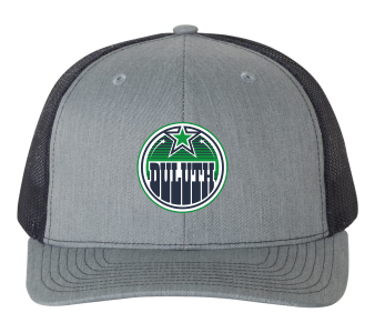 Duluth Squirt Hockey- Richardson 112 Heather Grey/Black Mesh trucker hat with embroidered patch logo