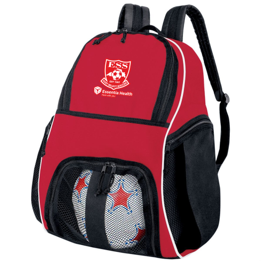 East Select Soccer High Five backpack with ESS heat transfer logo on the front