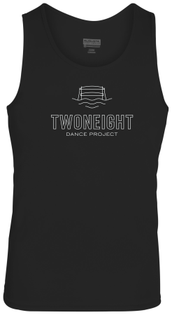 TWONEIGHT Tank ADULT TRAINING with 1 color full front logo and 1 color 218 DANCER on back