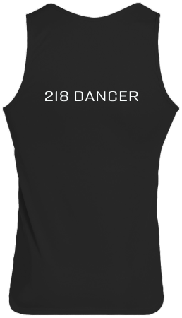 TWONEIGHT Tank ADULT TRAINING with 1 color full front logo and 1 color 218 DANCER on back