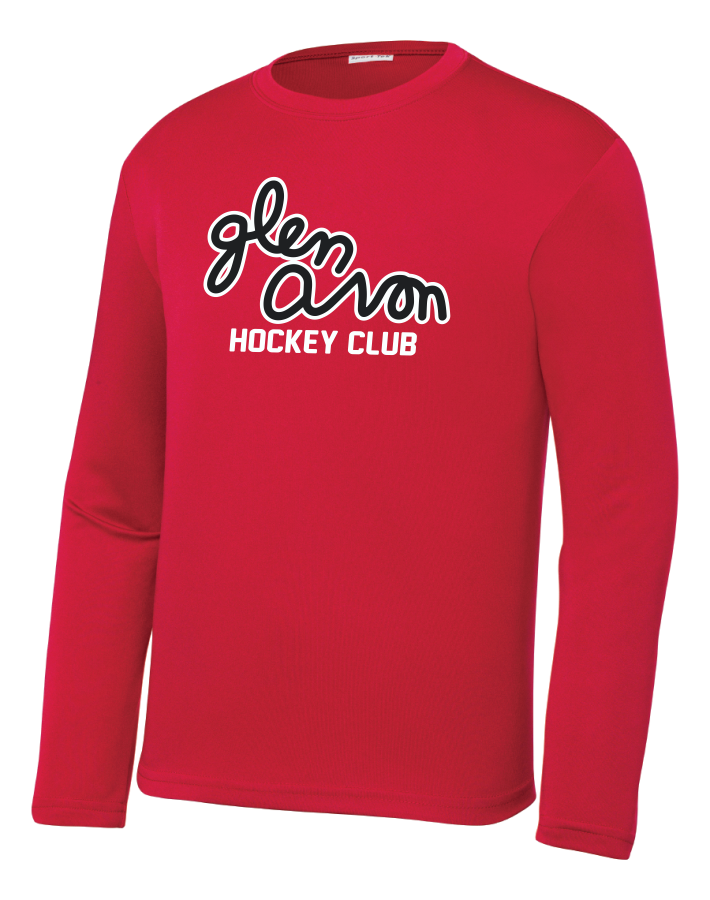 Glen Avon Adult ST350LS Sport-Tek® Long Sleeve PosiCharge® Competitor™ Tee with 2 color printed Script logo