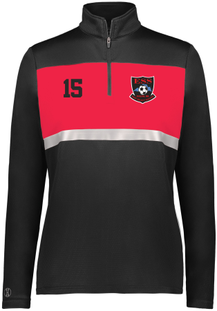 ESS Soccer - Ladies Holloway Prism Bold 1/4 Zip with embroidered left chest logo and optional number on the right chest