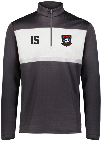ESS Soccer- Youth Holloway Prism Bold 1/4 Zip with embroidered left chest logo and optional right chest number